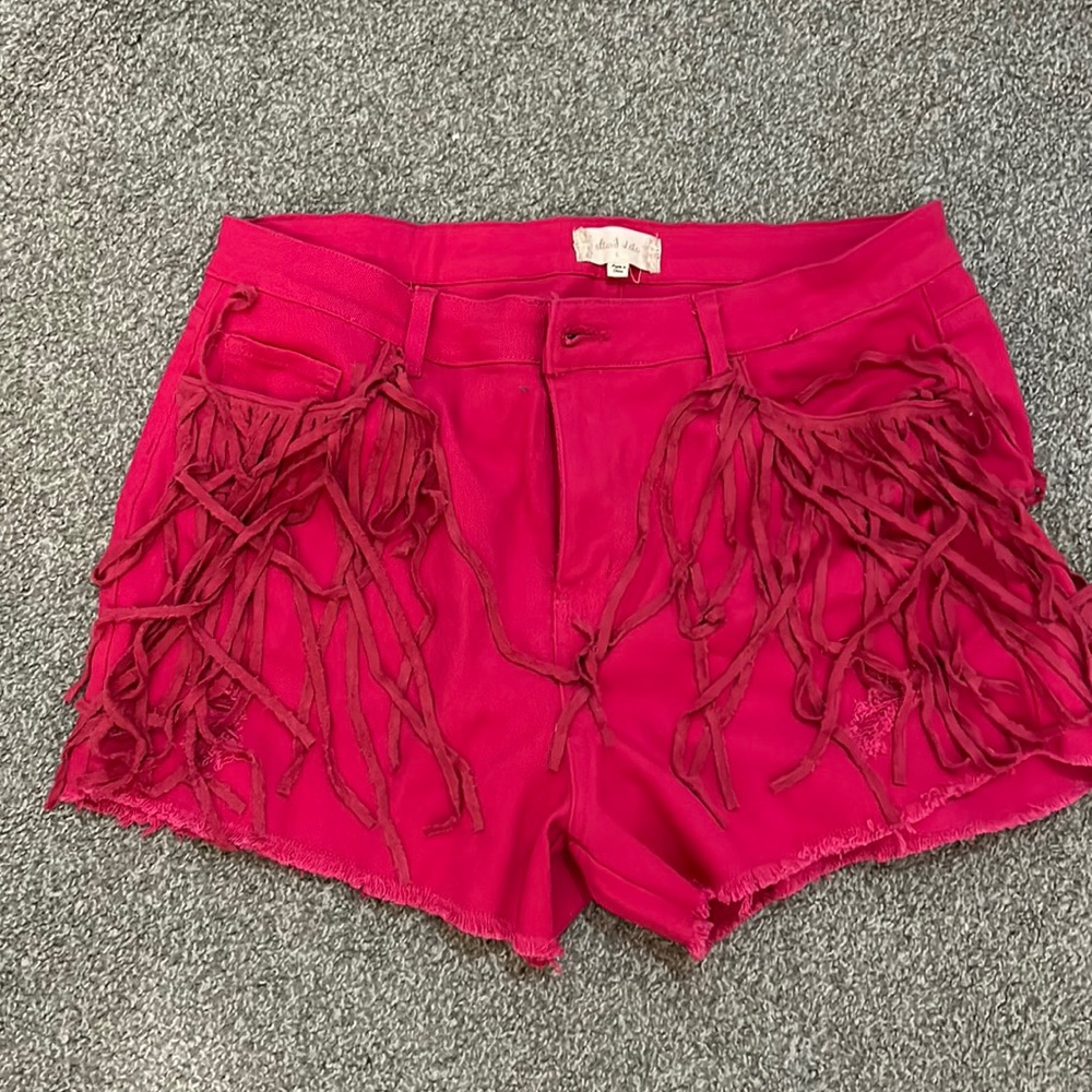 Fringe hot pink shorts. Altard state. Large
